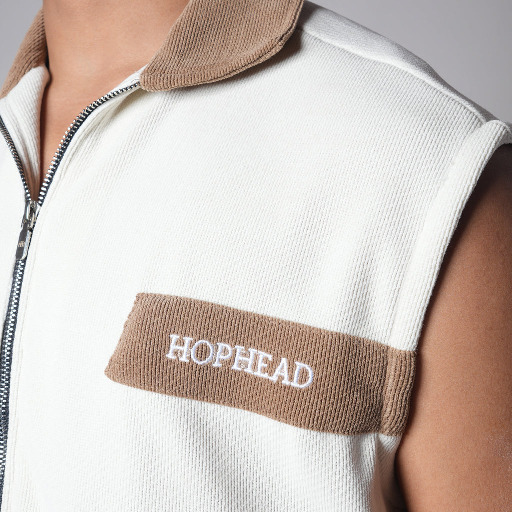 WHITE DUAL KNITDRIP UTILITY JACKET