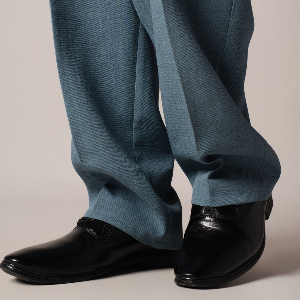 DUSTY BLUE DOUBLE FLAP TROUSER