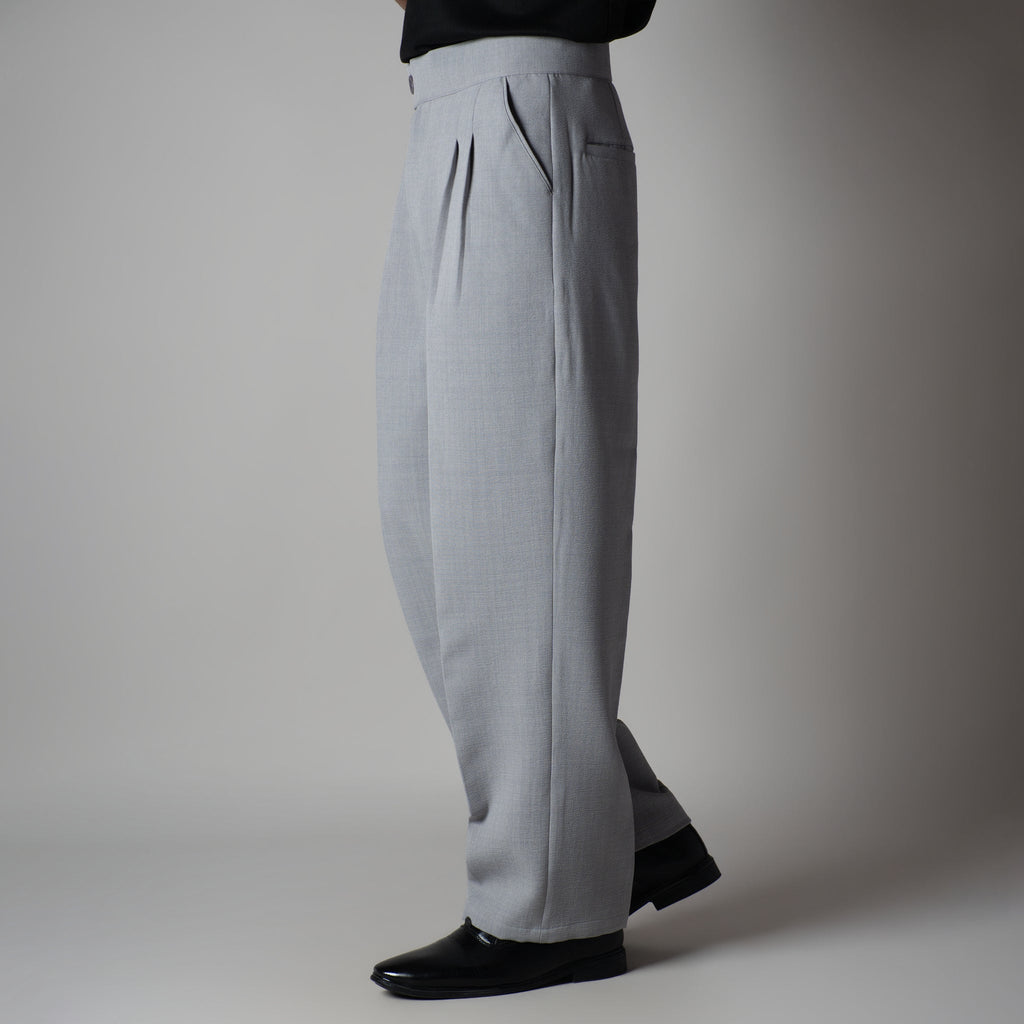 MOON GREY SINGLE BUTTON TROUSER