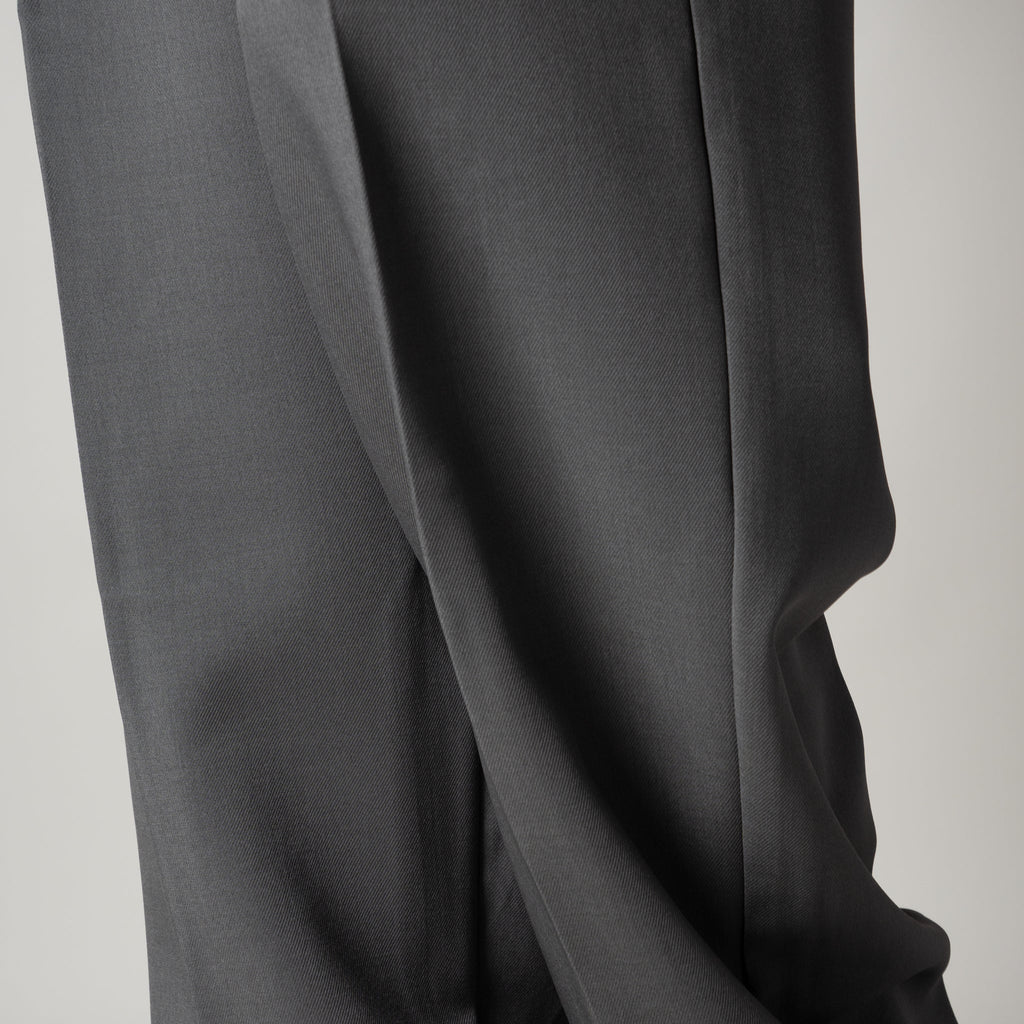 CHARCOAL DOUBLE PLEAT STRAIGHT FIT TROUSER