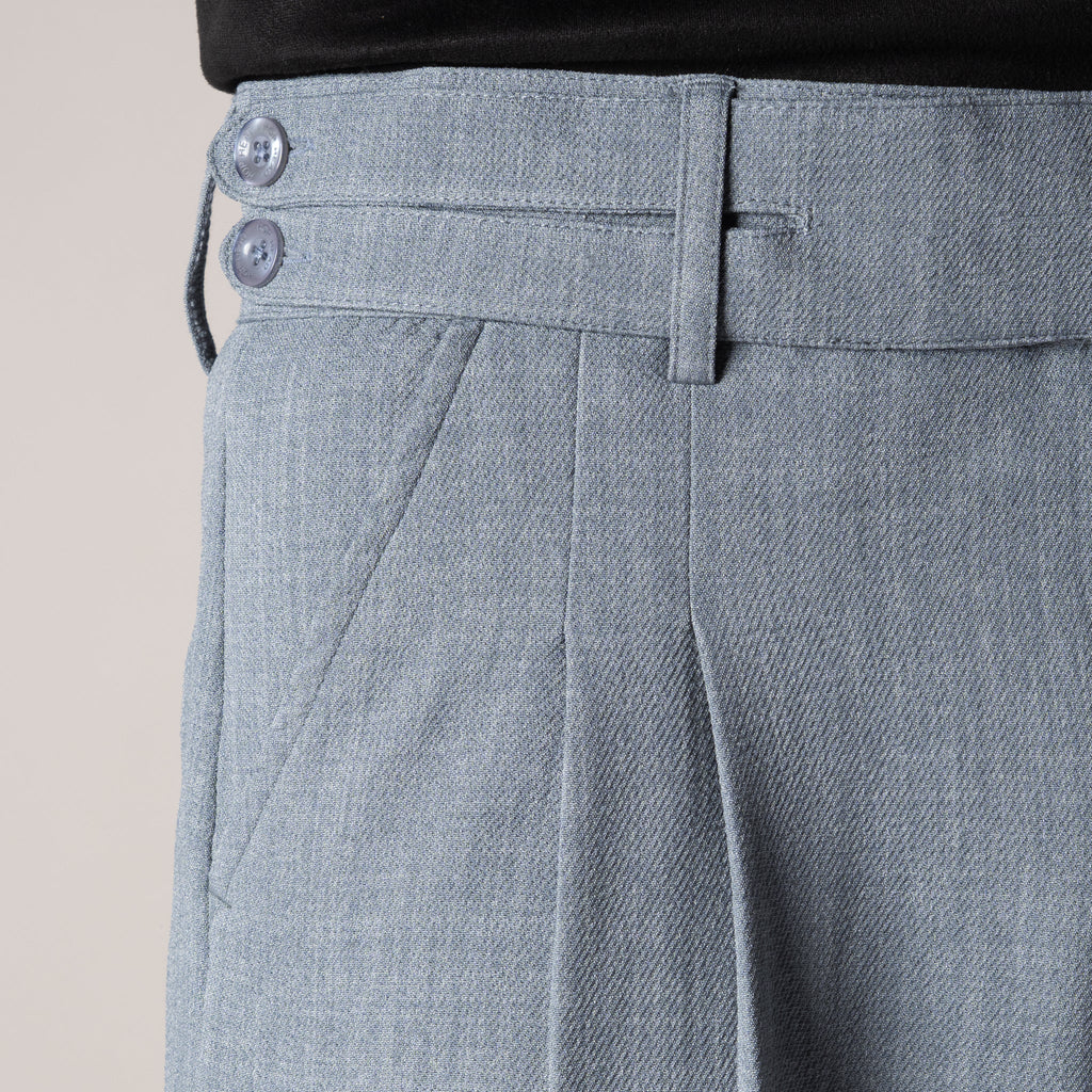 SILVER GREY DOUBLE FLAP TROUSER