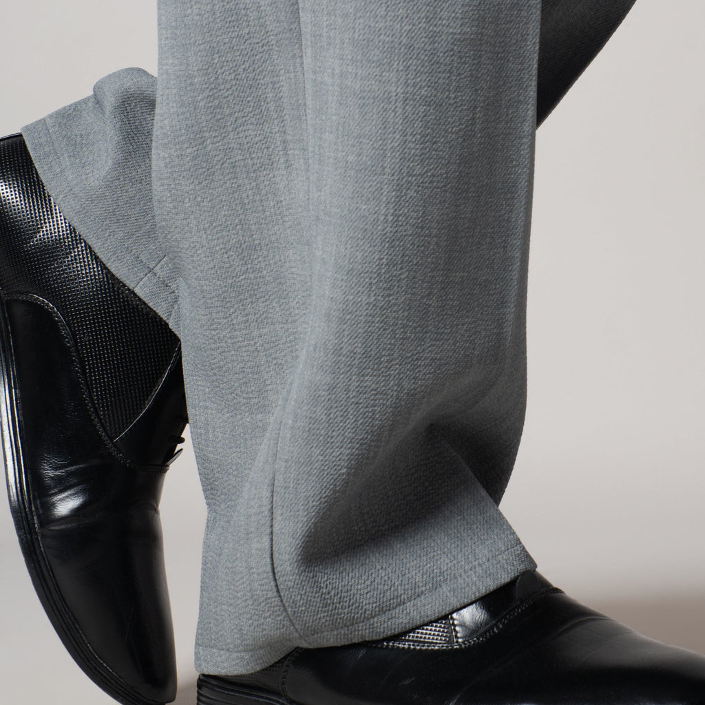 SILVER GREY DOUBLE FLAP TROUSER