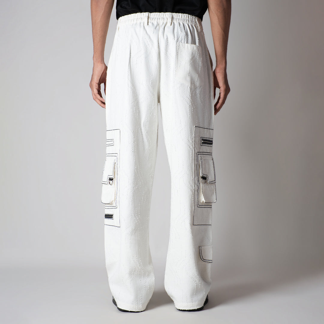 WHITE POCKET DENIM CARGO
