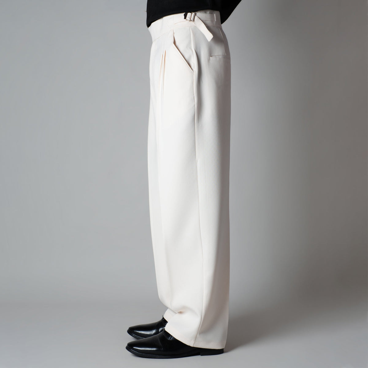 OFF-WHITE DOUBLE PLEAT STRAIGHT FIT TROUSER