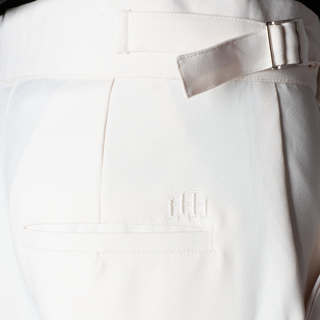 OFF-WHITE DOUBLE PLEAT STRAIGHT FIT TROUSER
