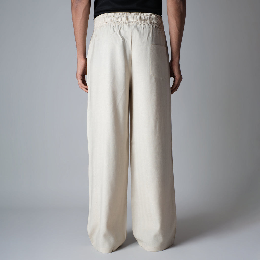 IVORY HAZE FLOW FABRIC PANT