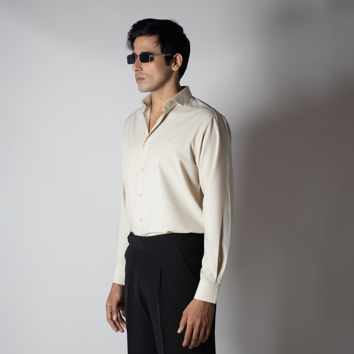 BEIGE FEATHER SHIRT