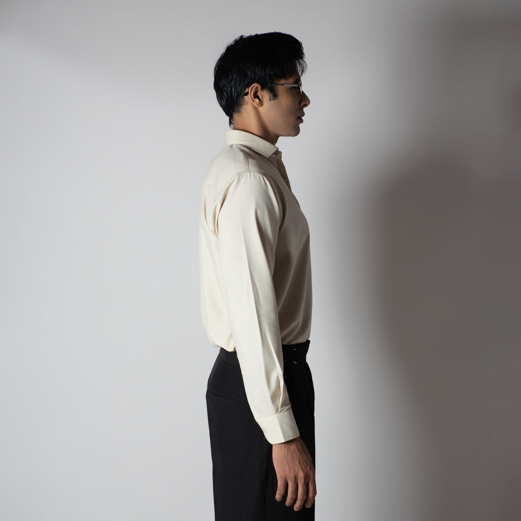 BEIGE FEATHER SHIRT