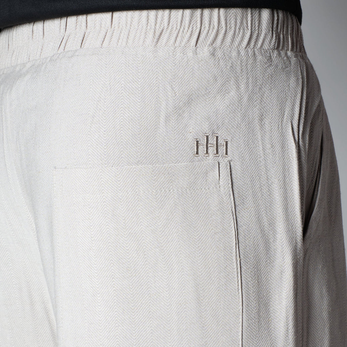 OYSTER CREAM FLOW FABRIC PANT