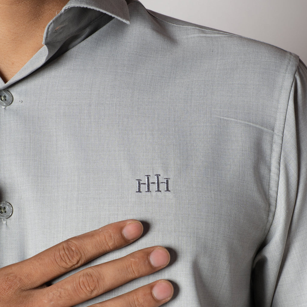 LIGHT GREY FEATHER SHIRT