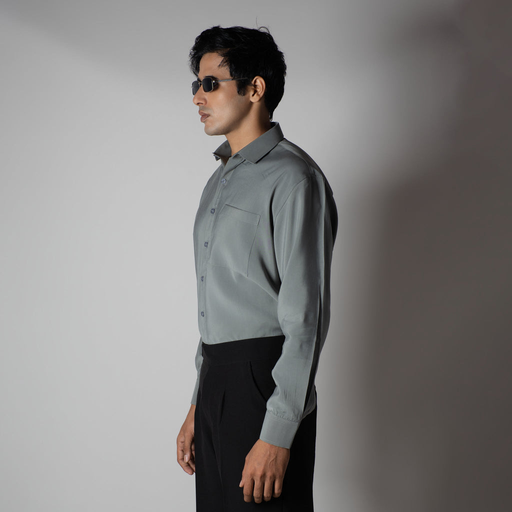 ASH GRAY ESSENTIAL SUEDE LUXE SHIRT