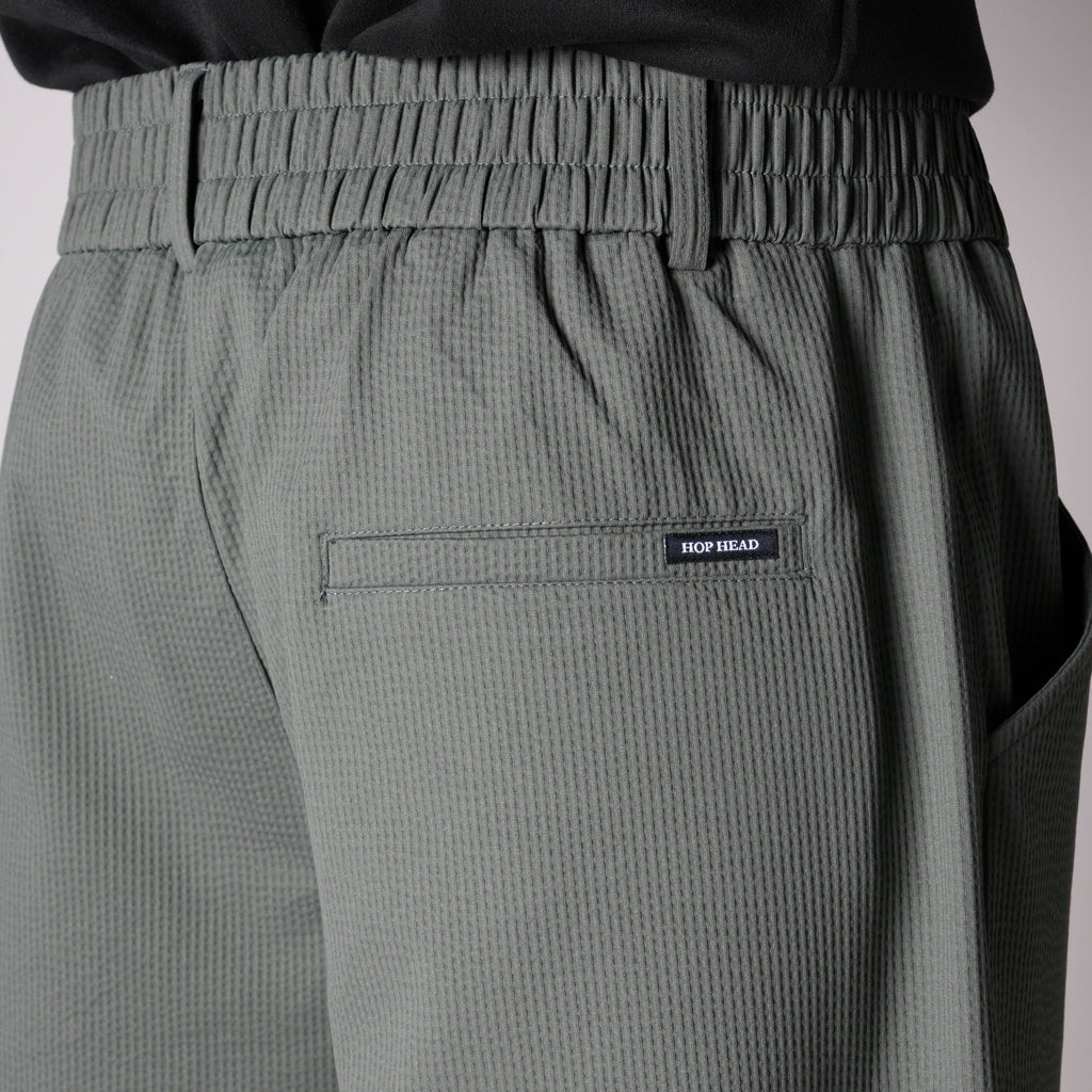 SAGE GREEN PIN-RIB WIDE PANTS