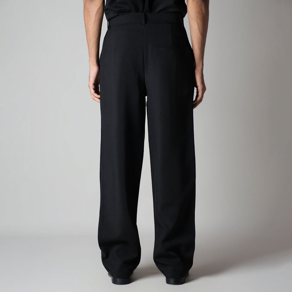 BLACK CROSS PLEAT TROUSER