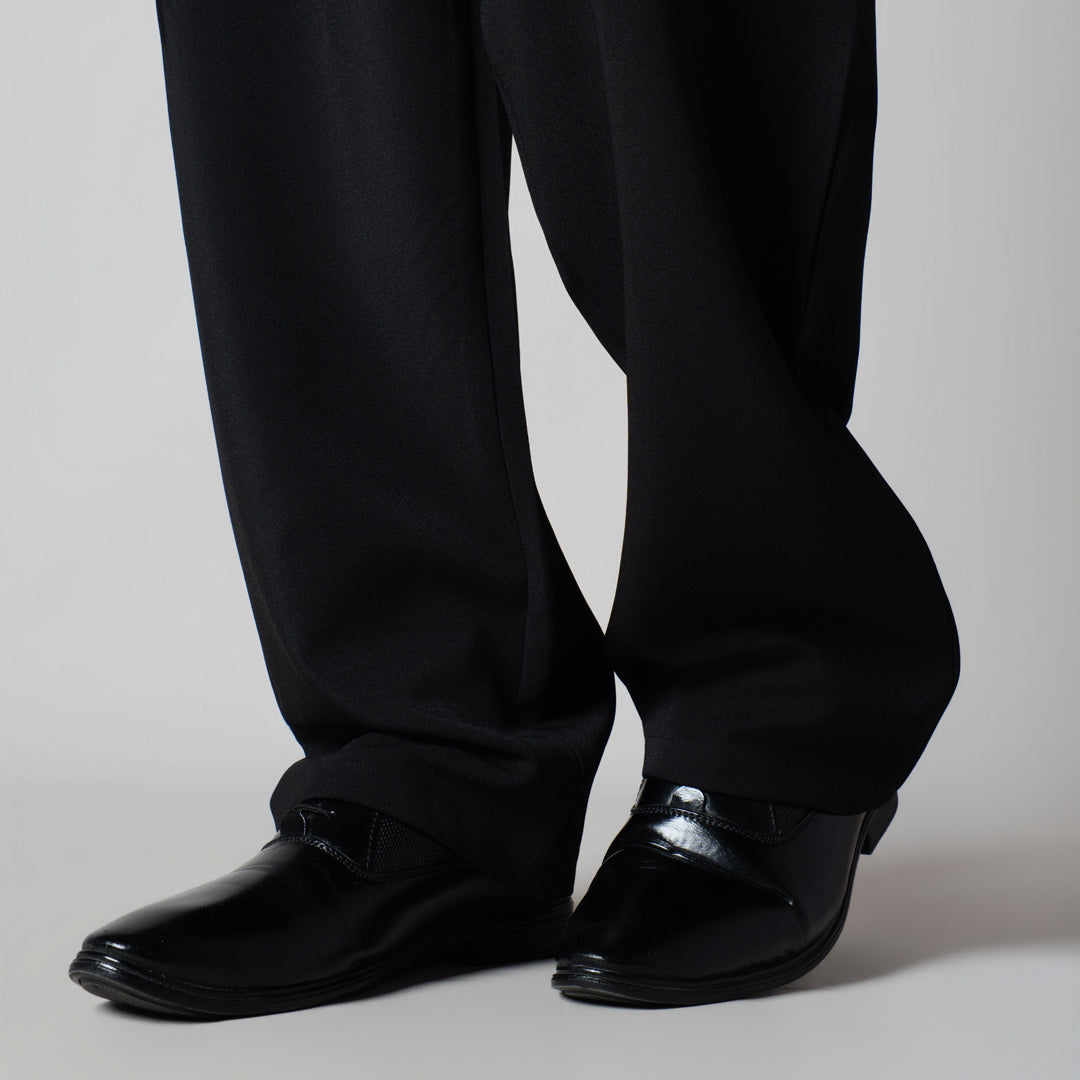 BLACK CROSS PLEAT TROUSER