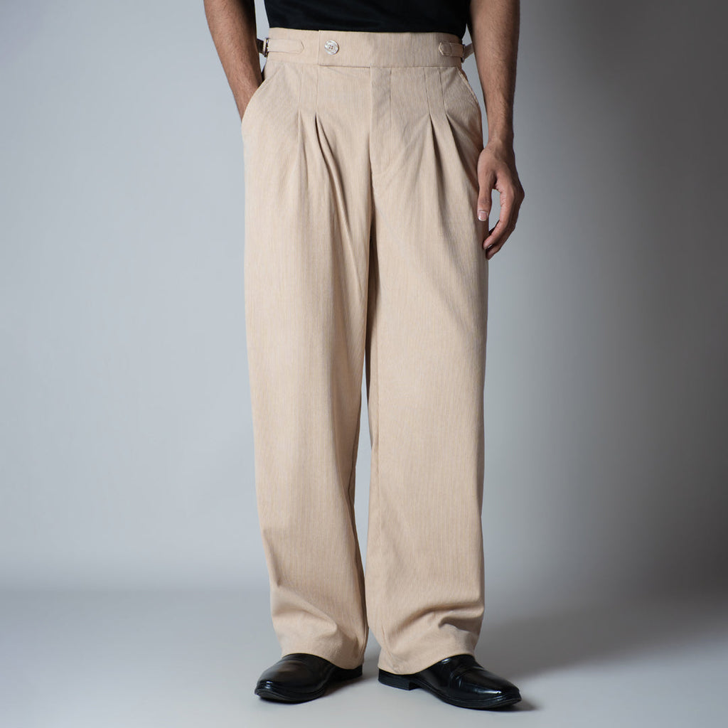 SAND CORDUROY FORMAL TROUSER
