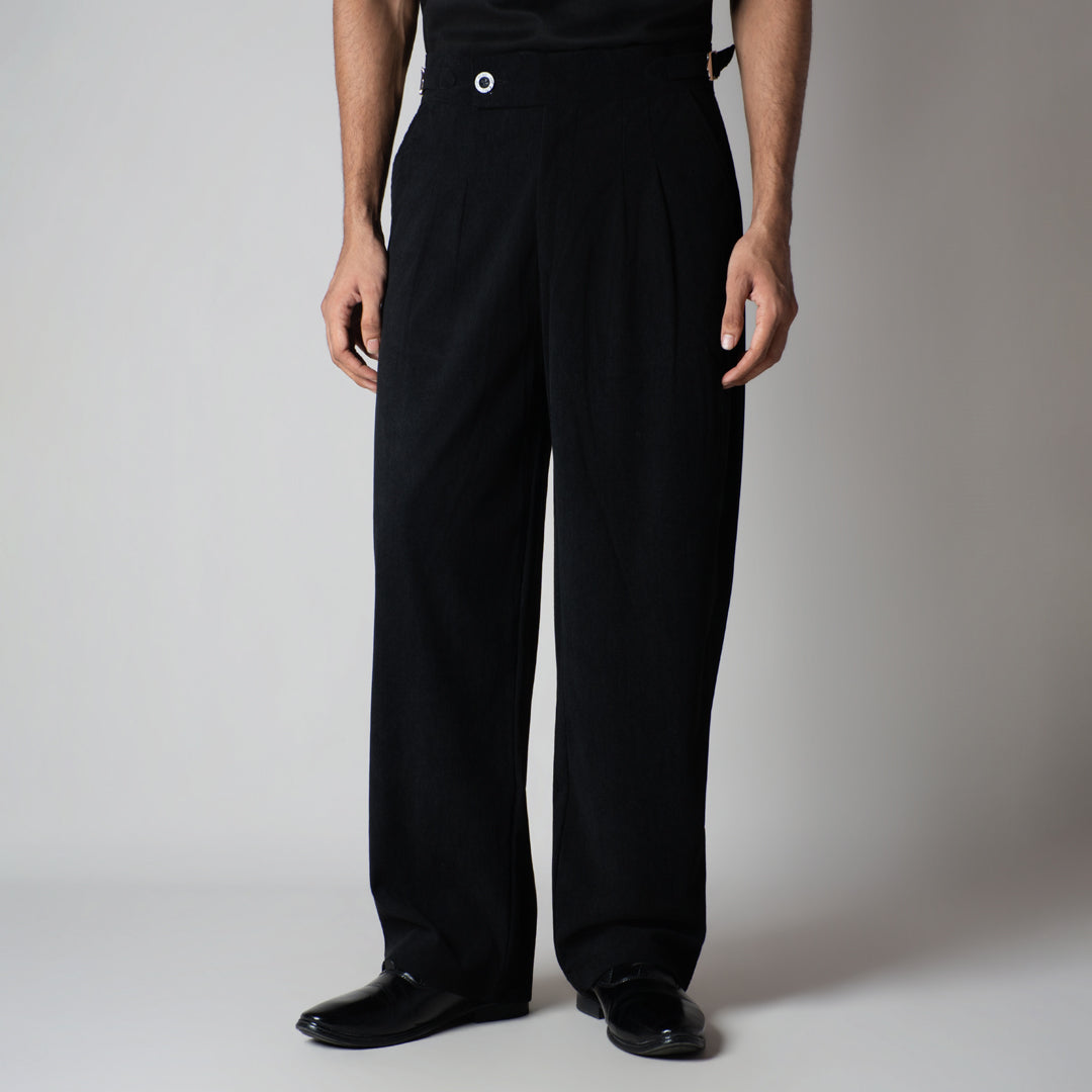 BLACK CORDUROY FORMAL TROUSER
