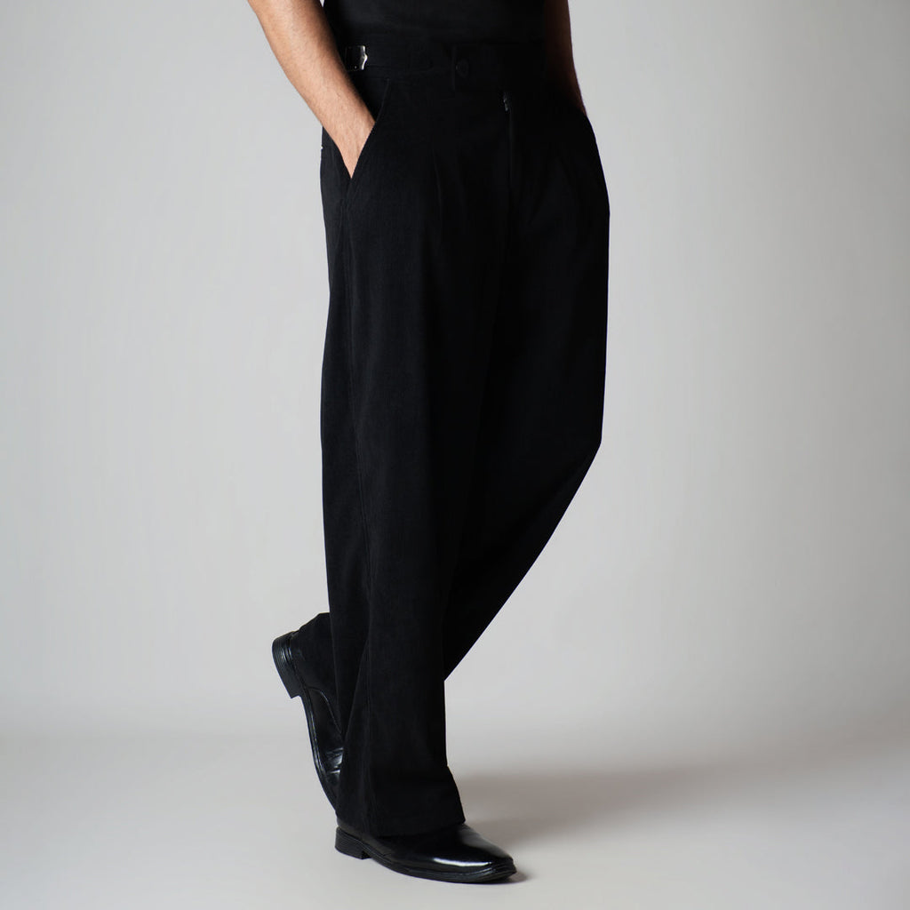 BLACK CORDUROY FORMAL TROUSER