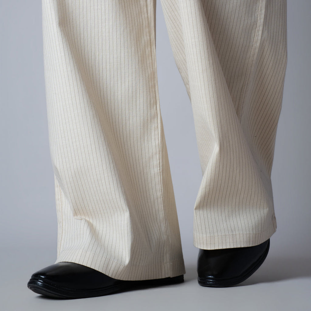BEIGE VERTICAL STRIPED PANT