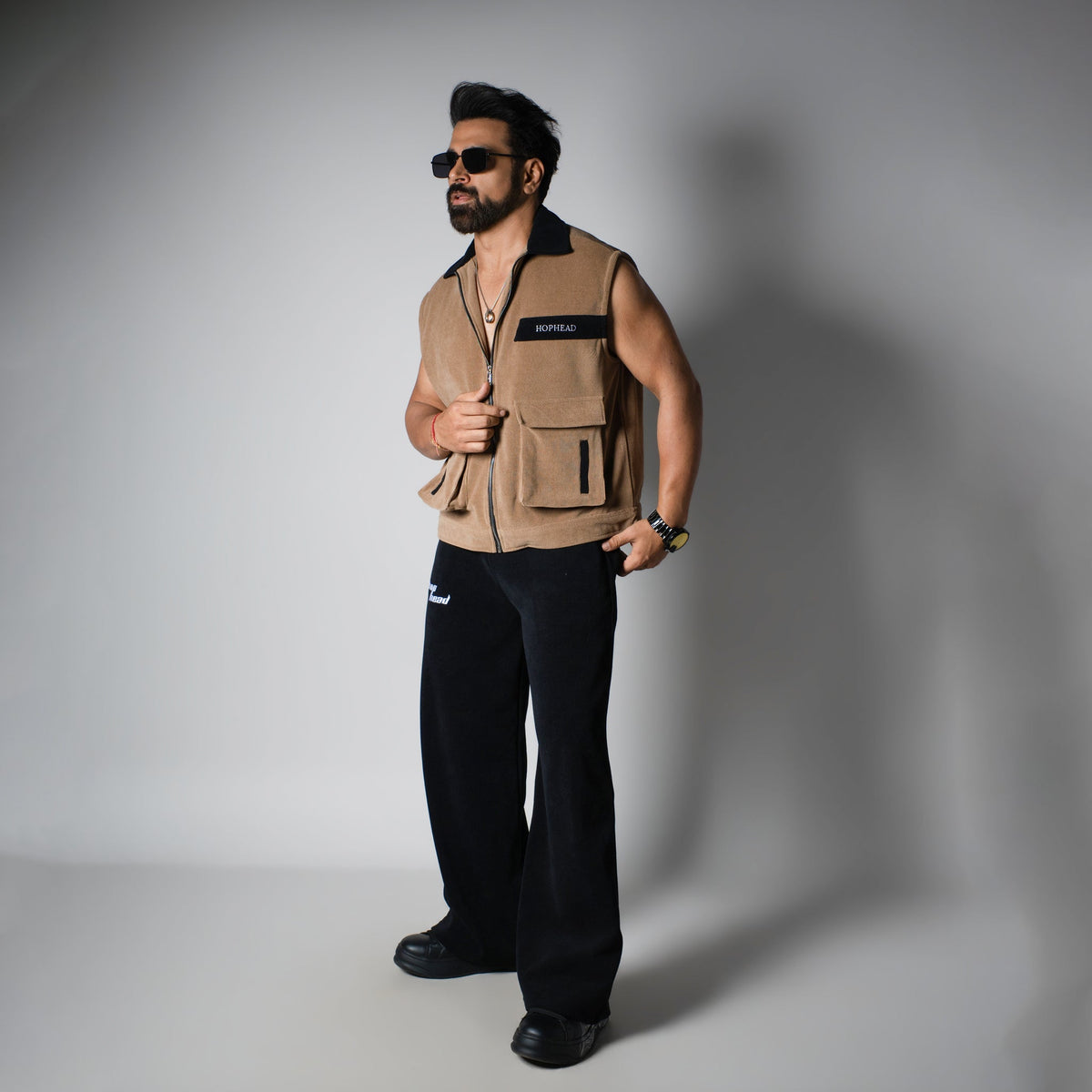 SAND DUAL KNITDRIP UTILITY JACKET