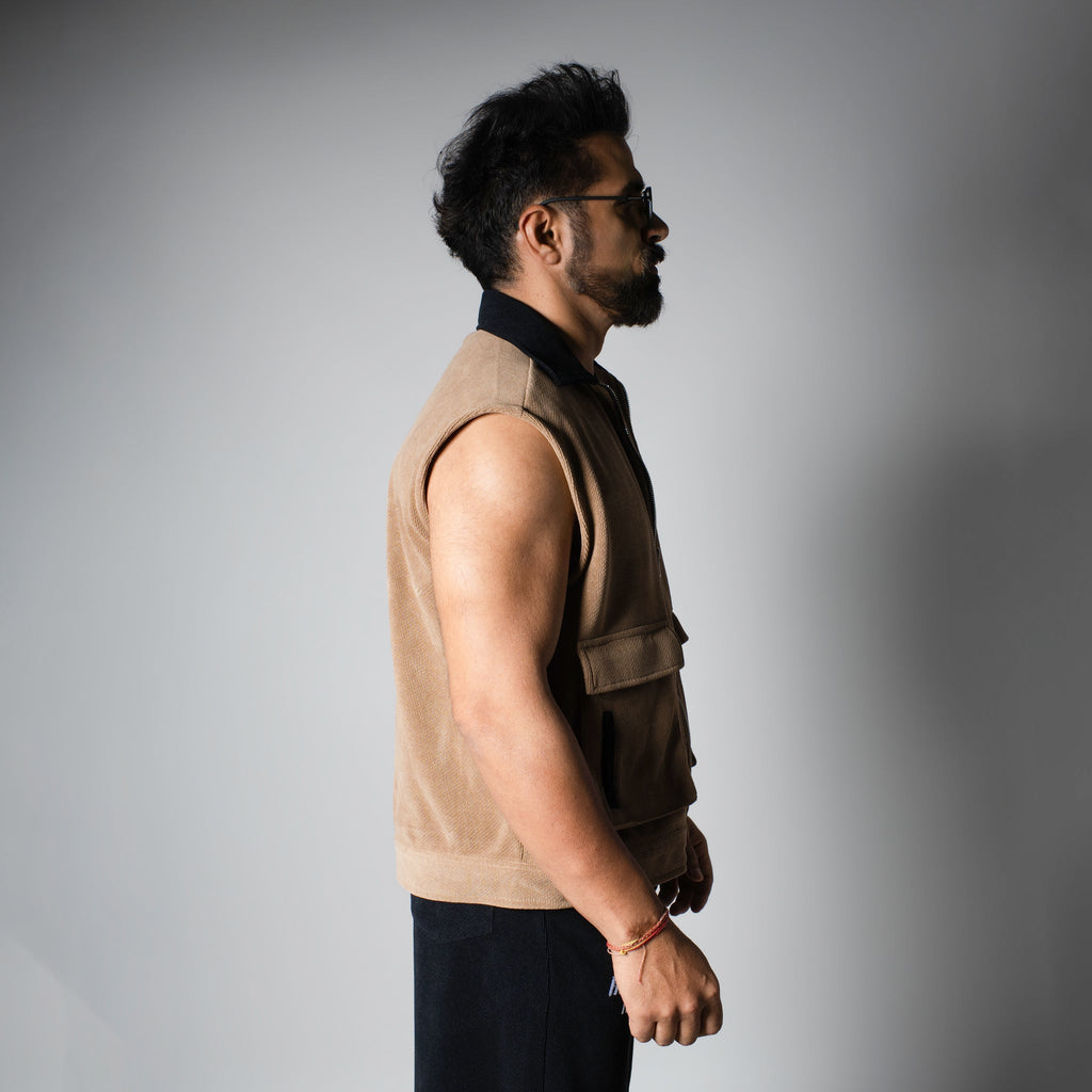SAND DUAL KNITDRIP UTILITY JACKET