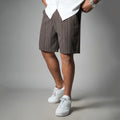 BROWN PINSTRIPE SHORTS