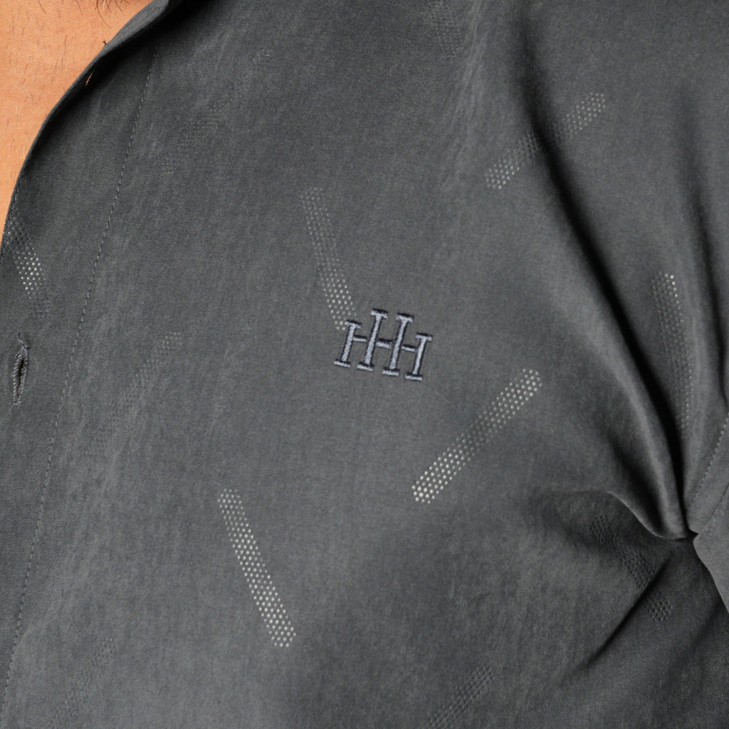 CHARCOAL SUEDE LASER LUXE SHIRT