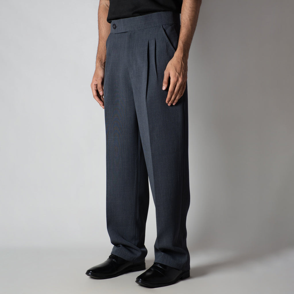 DARK GREY SINGLE BUTTON TROUSER
