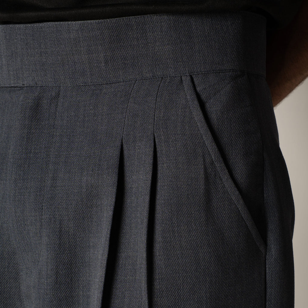 DARK GREY SINGLE BUTTON TROUSER