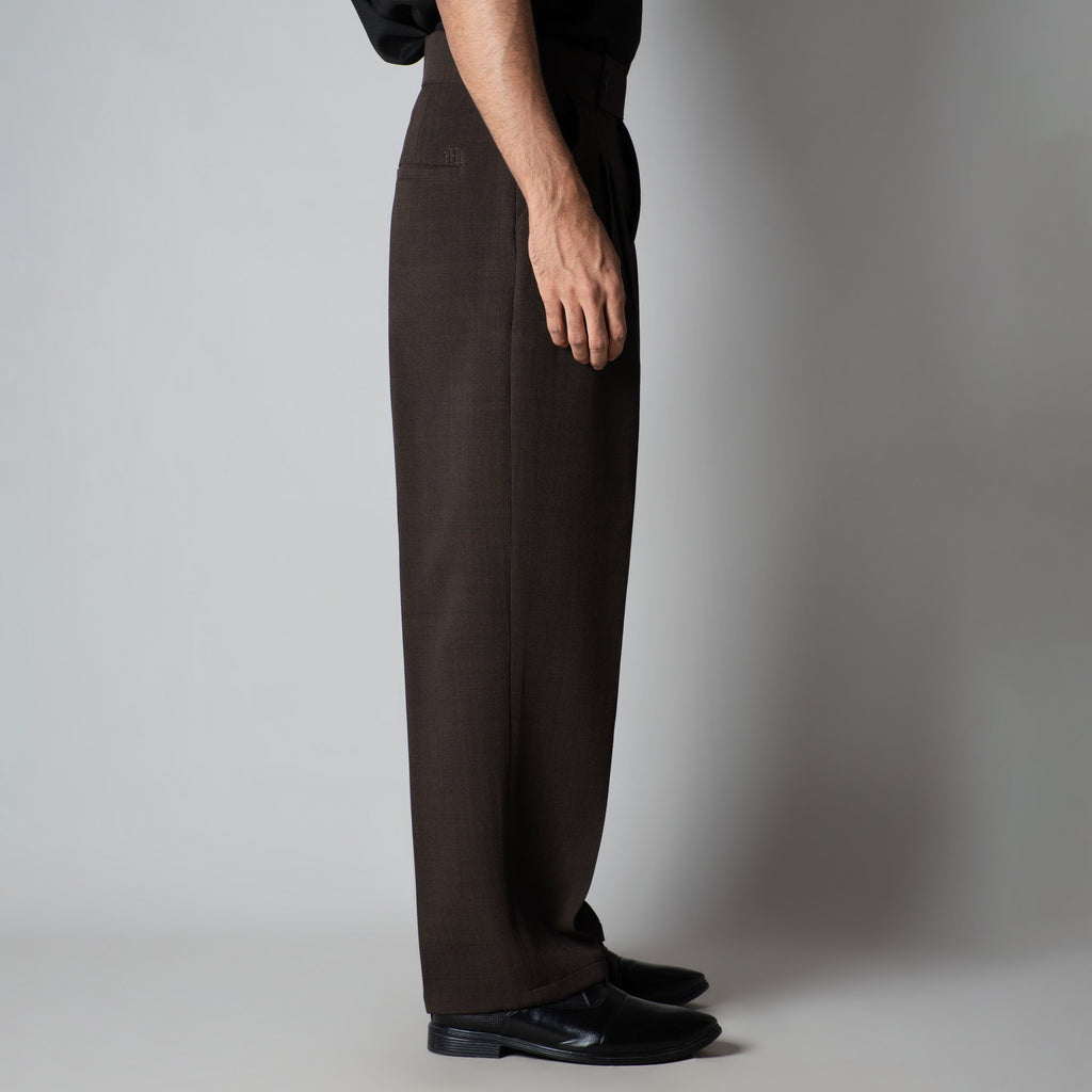 BROWN SINGLE BUTTON TROUSER