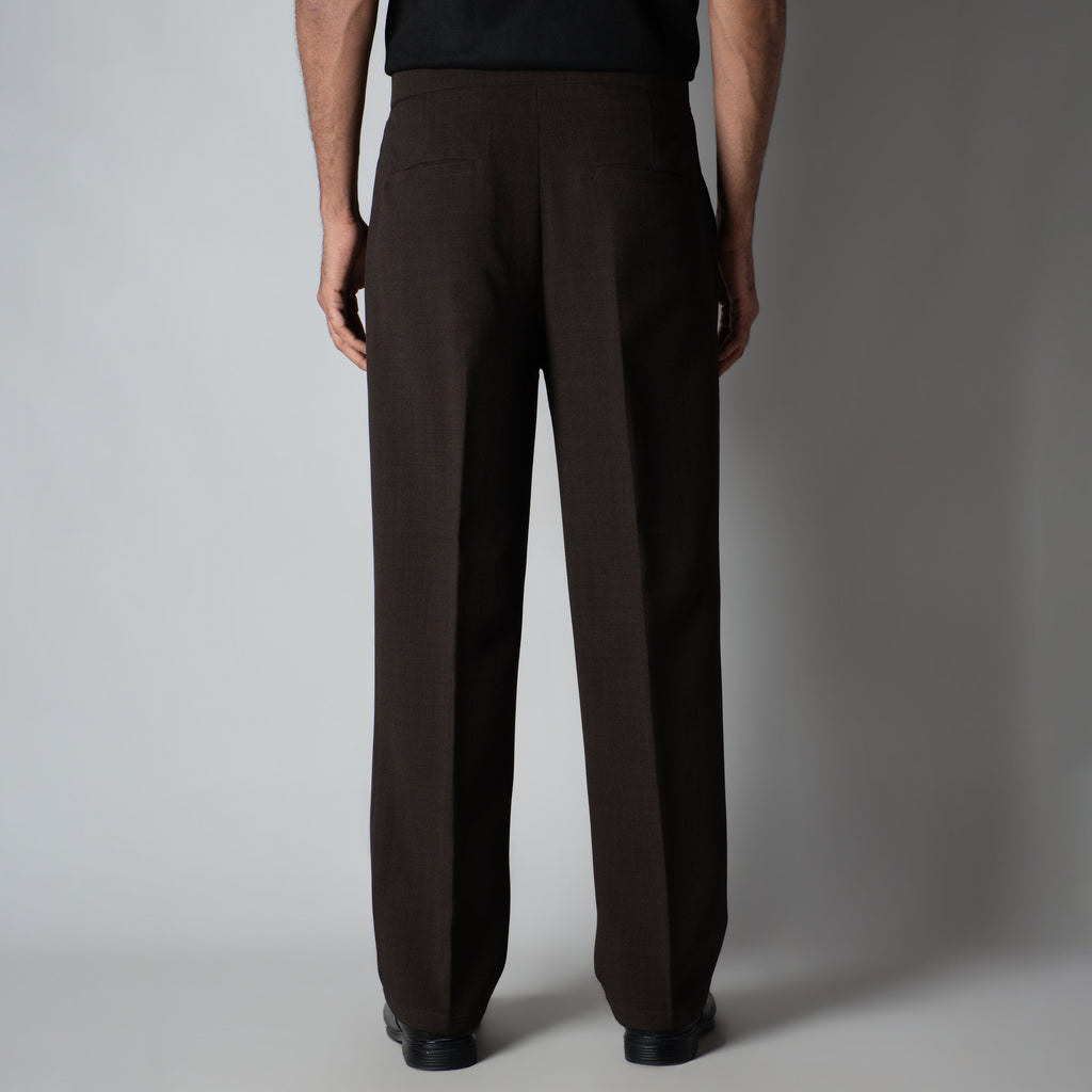 BROWN SINGLE BUTTON TROUSER