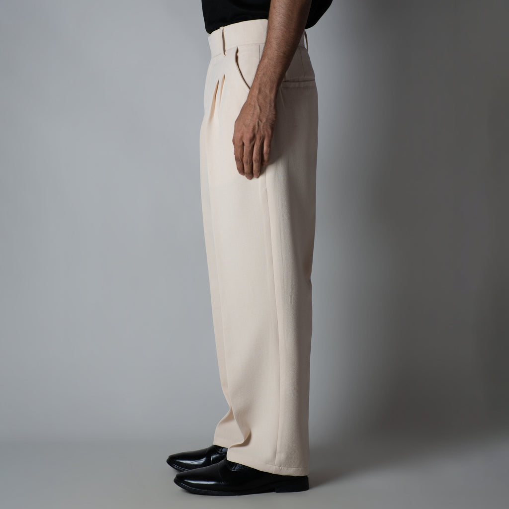 IVORY DOUBLE FLAP TROUSER