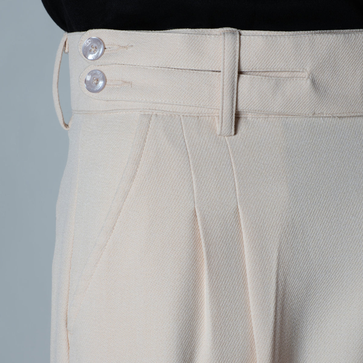 IVORY DOUBLE FLAP TROUSER