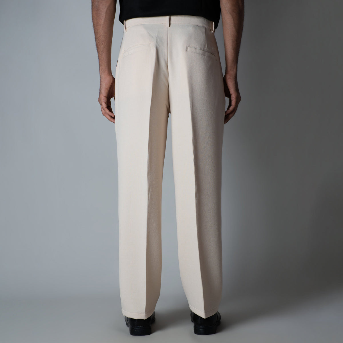 IVORY DOUBLE FLAP TROUSER