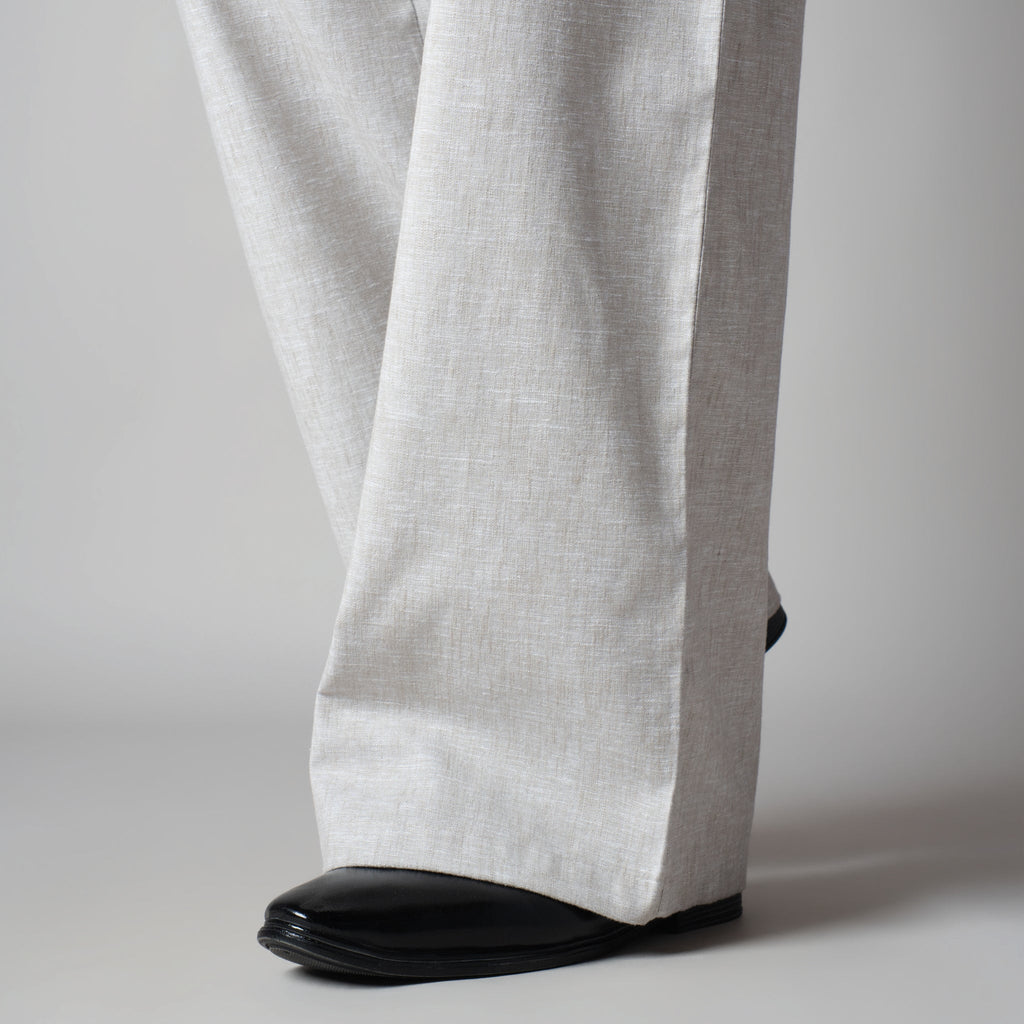 STONE GREY SOFTMOVE COTTON LINEN PANTS