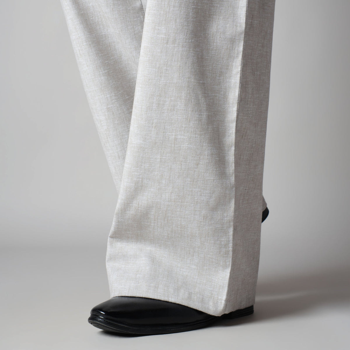 STONE GREY SOFTMOVE COTTON LINEN PANTS