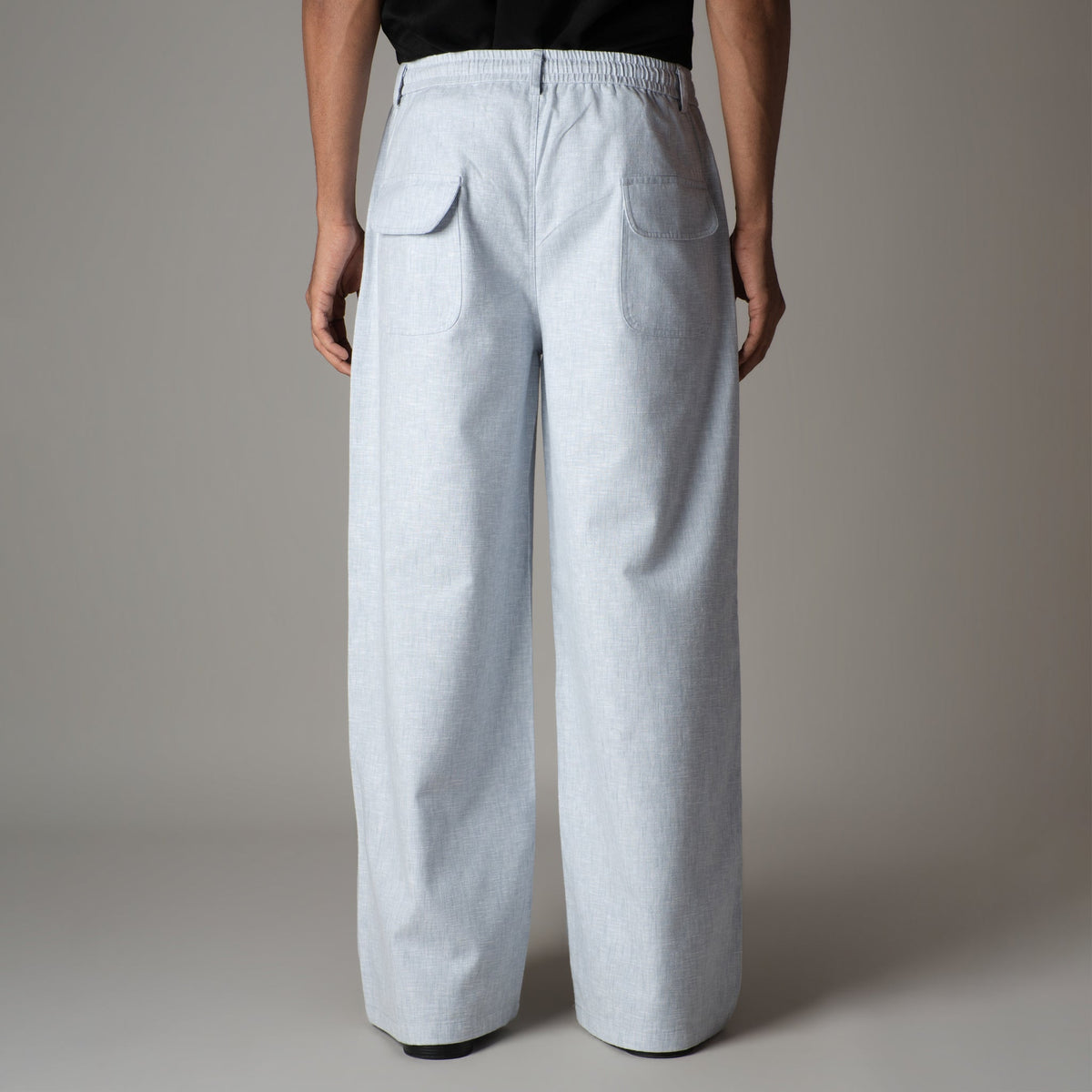 ICE BLUE SOFTMOVE COTTON LINEN PANTS