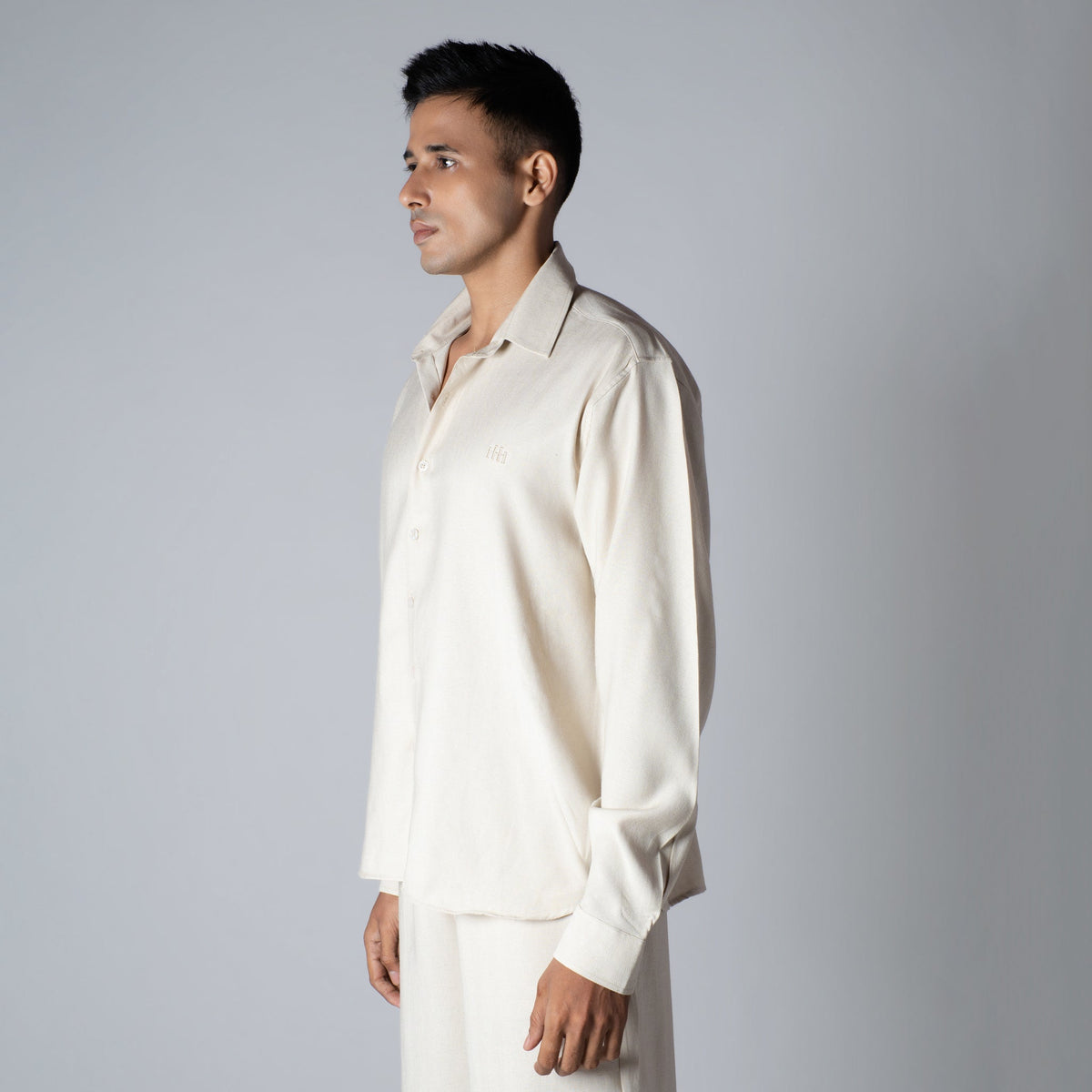 IVORY HAZE FLOW FABRIC SHIRT