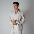 OYSTER CREAM FLOW FABRIC SHIRT