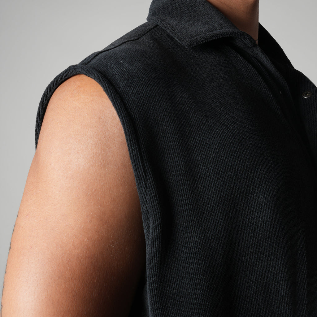 BLACK KNITDRIP UTILITY JACKET