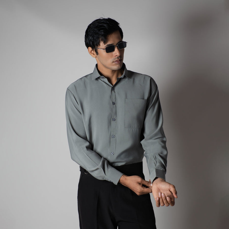 ASH GRAY ESSENTIAL SUEDE LUXE SHIRT