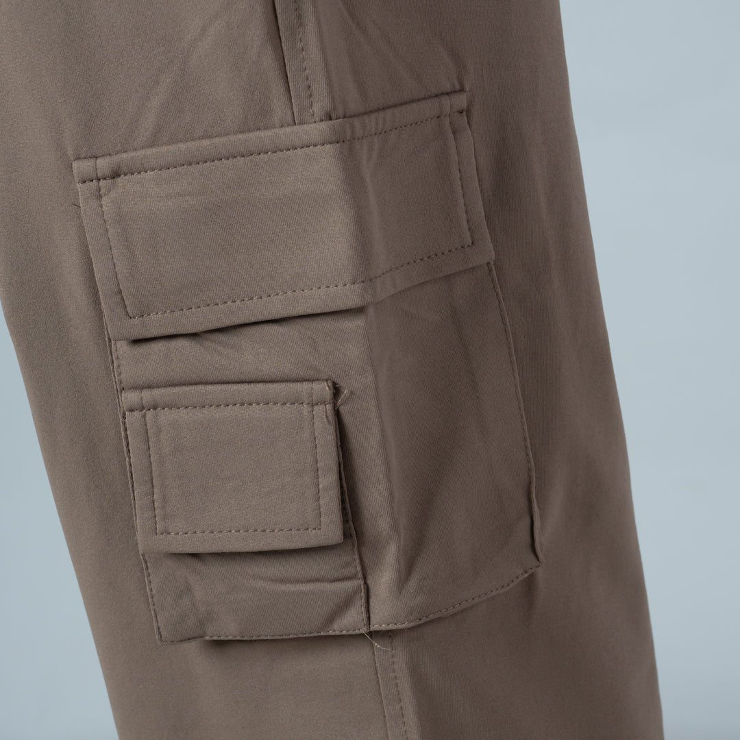 BEIGE DOUBLEDECK POCKET CARGO SWEATPANT