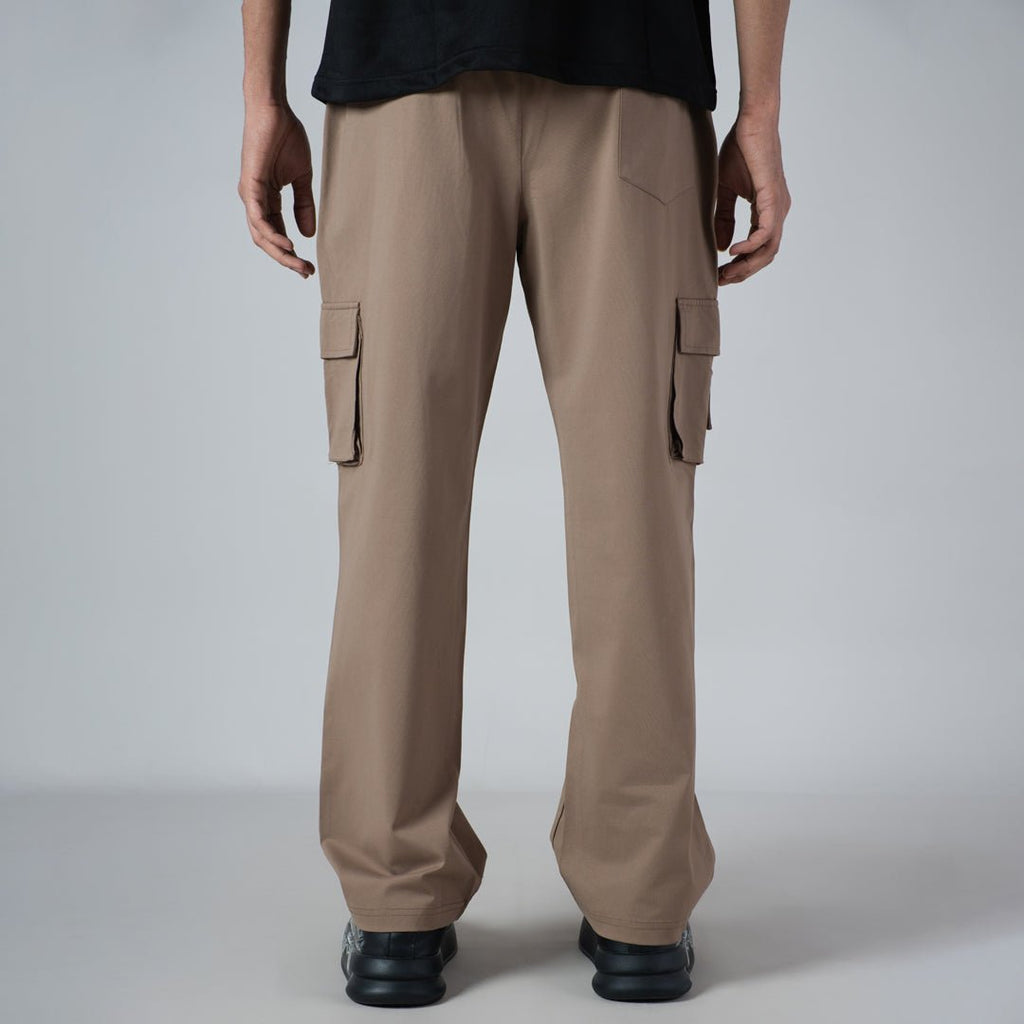 BEIGE DOUBLEDECK POCKET CARGO SWEATPANT