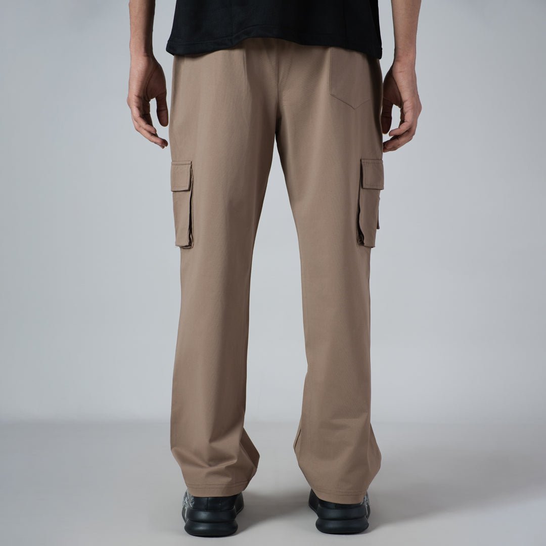 BEIGE DOUBLEDECK POCKET CARGO SWEATPANT
