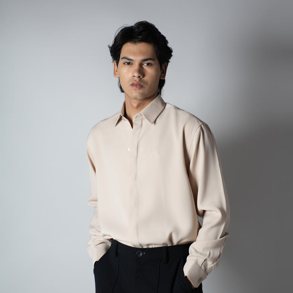 BEIGE KOREAN SHIRT