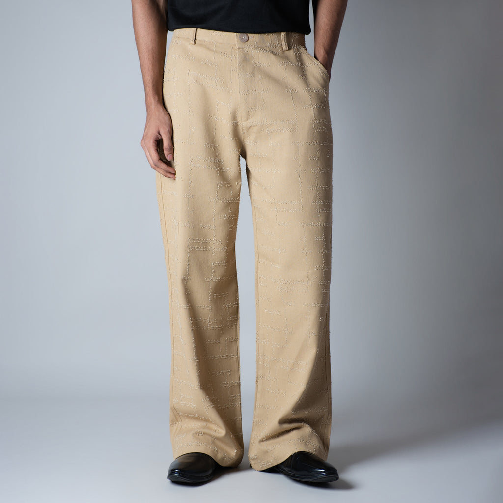 BEIGE ROOFING BOOT CUT DENIM