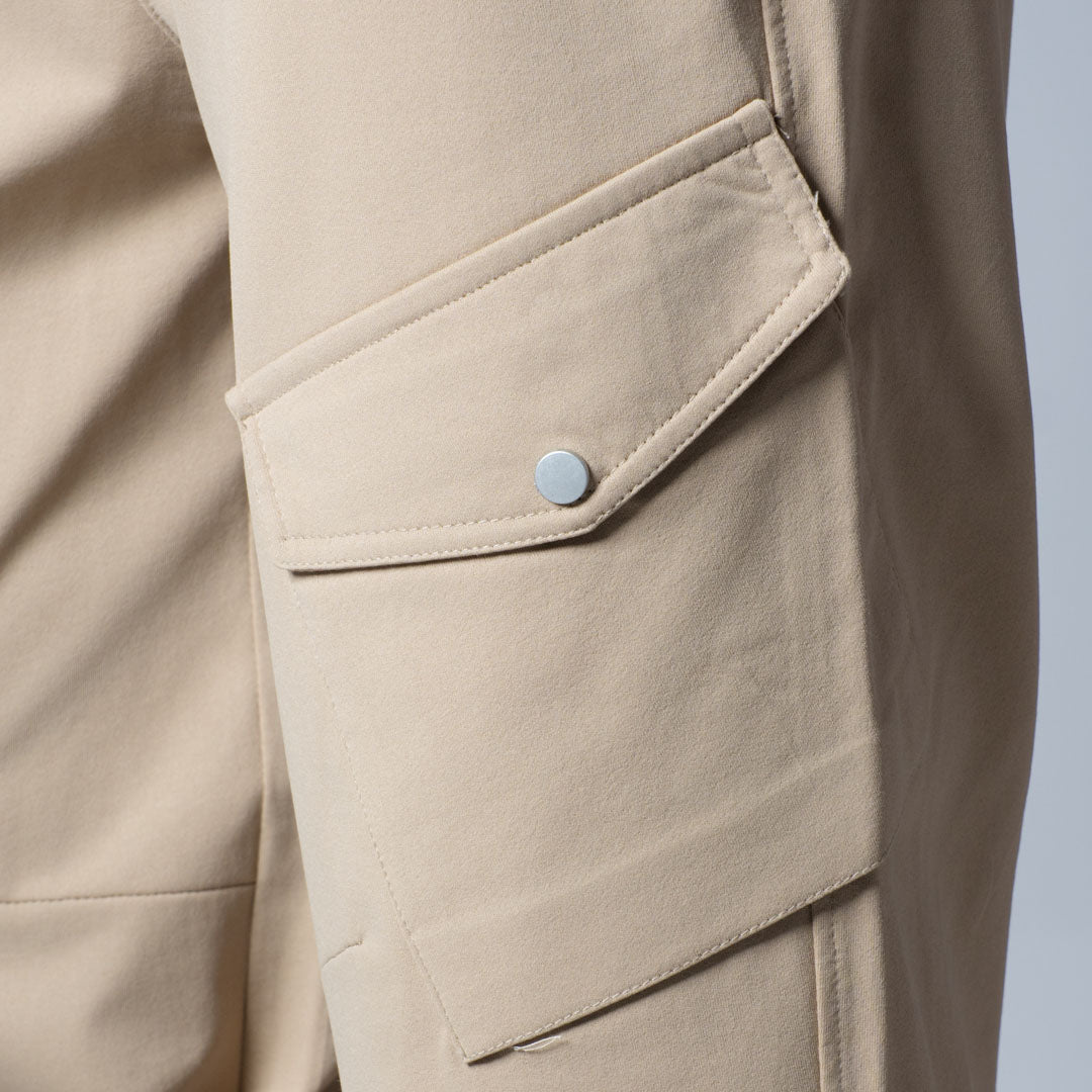 BEIGE SIDE POCKET CARGO SWEATPANTS