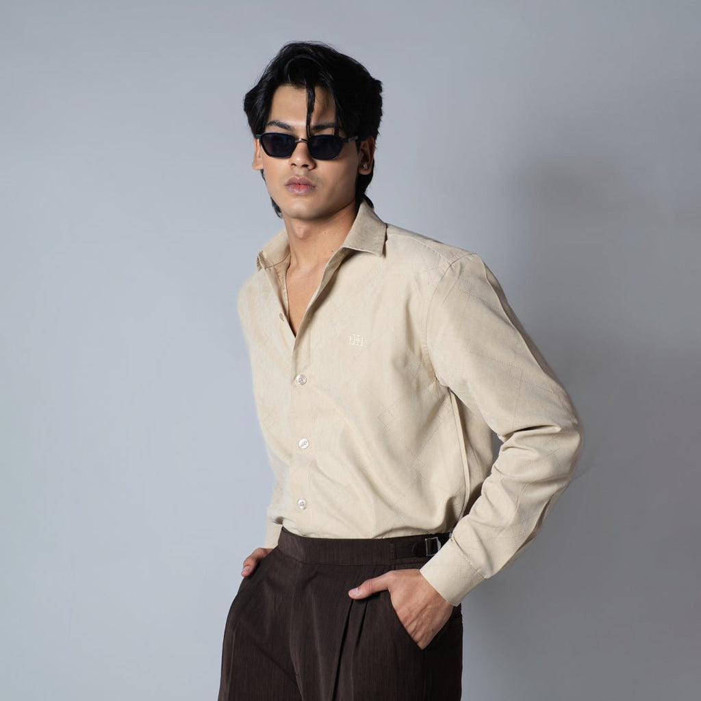 BISQUE SUEDE LASER LUXE SHIRT