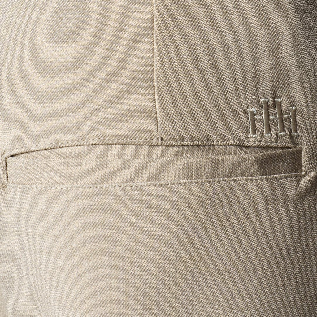 BEIGE TEXTURED D-RING ITALIAN STYLE TROUSER