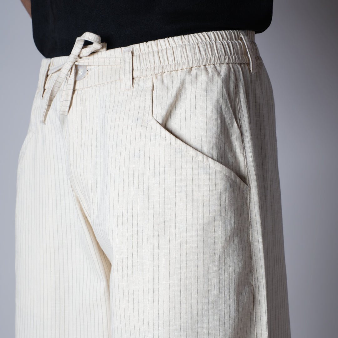 BEIGE VERTICAL STRIPED PANT