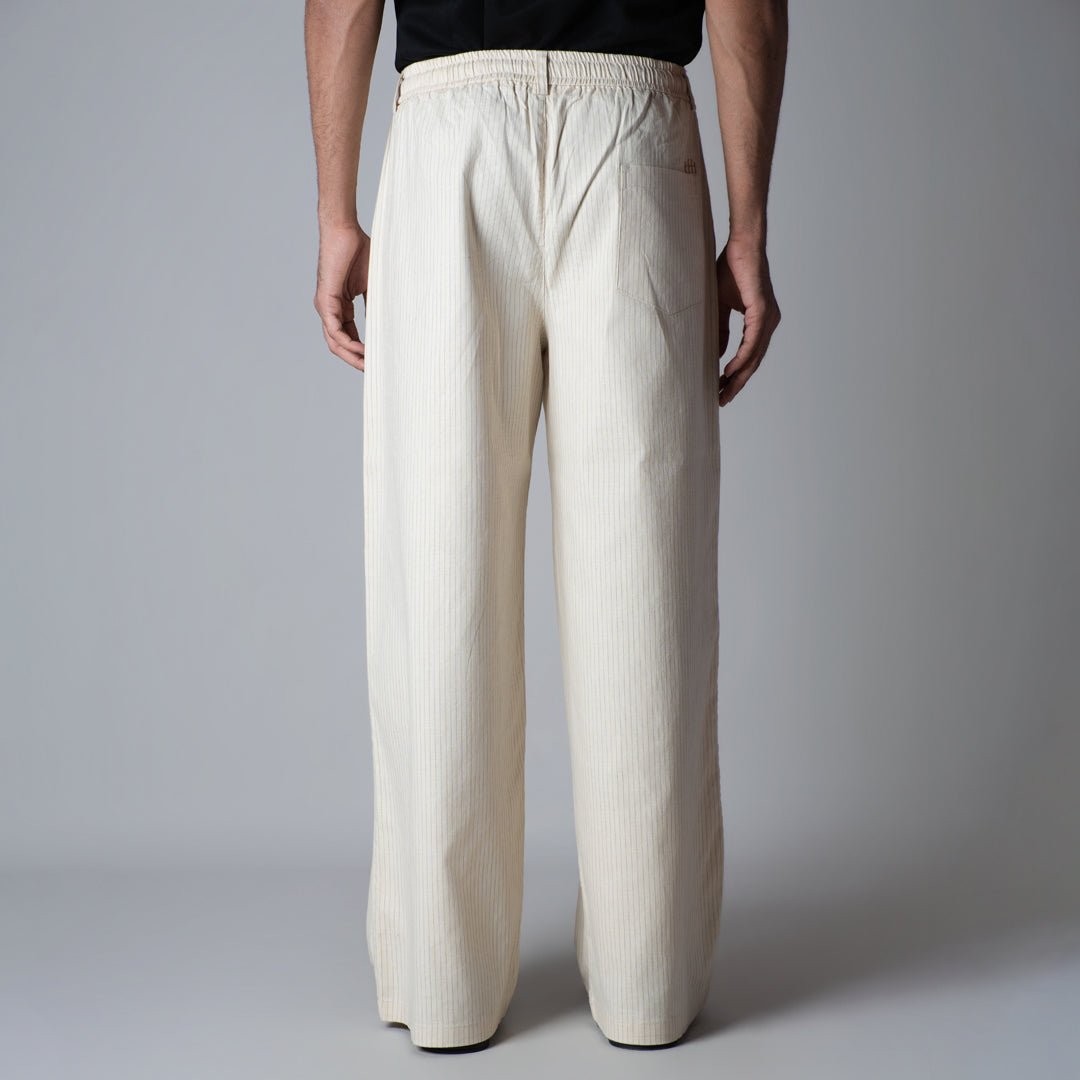 BEIGE VERTICAL STRIPED PANT